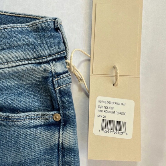 NWT Mother Mid rise Dazzler Ankle fray (Wash: Riding the cliffside) Size 26 - Picture 7 of 10